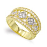 18K SORTIJA ORO BICOLOR Y CIRCONITA CALADA