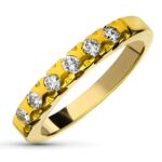18K SORTIJA ORO AMARILLO DIAMANTES TALLA BRILLANTE 0,35 QTS,