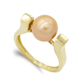 18K SORTIJA ORO AMARILLO PERLA CAMEL 9 MM
