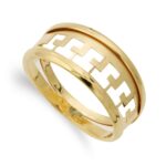 18K SORTIJA ORO AMARILLO MOTIVOS CALADOS, ANCHO: 9 M