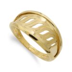 18K SORTIJA ORO AMARILLO MOTIVOS CALADOS ANCHO 10 MM