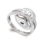 18K SORTIJA ORO BLANCO CON CIRCONITAS, ANCHO: 15,5 MM