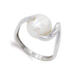 18K SORTIJA ORO BLANCO CON PERLA BARROCA 11,5MM,