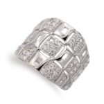 18K SORTIJA ORO BLANCO ANCHA CON CIRCONITA ANCHO 18 MM