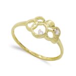 18K SORTIJA ORO AMARILLO MOTIVO CIRCULOS CON CIRCONITAS, ANCHO: 8,5 MM