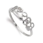 18K SORTIJA ORO BLANCO CON MOTIVOS Y CIRCONITAS, ANCHO: 5 MM