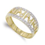 18K SORTIJA ORO BICOLOR CON CIRCONITAS, ANCHO: 8,5 MM