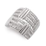 18K SORTIJA ORO BLANCO CON CIRCONITAS, ANCHO: 18 MM