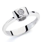 18K SORTIJA ORO BLANCO DIAMANTES 0,10 QTS, ANCHO: 4,5 MM