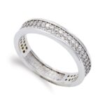 18K SORTIJA ORO BLANCO CON CIRCONITAS, ANCHO: 4,5 MM