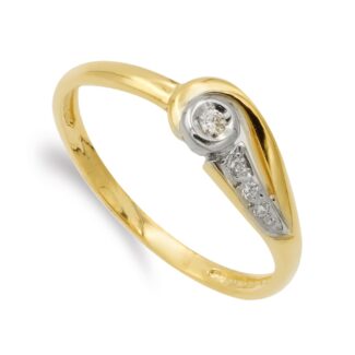 18K SORTIJA ORO BICOLOR CON CIRCONITAS, ANCHO: 6 MM, CUERPO 2 MM