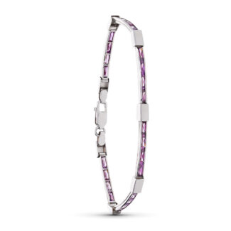 18K PULSERA ORO BLANCO AMATISTA 18CM