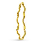 18K PULSERA ORO AMARILLO ONDAS ORO Y CIRCONITAS