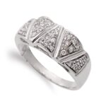 18K SORTIJA ORO BLANCO MOTIVOS CON CIRCONITA 18 MM CUERPO 3 MM