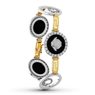 18K PULSERA ORO BICOLOR MEDUSAS CIRCONITAS