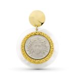 18K COLGANTE ORO BICOLOR MEDUSA NACAR 30 MM