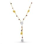 18K GARGANTILLA ORO BICOLOR PIEDRAS COLORES