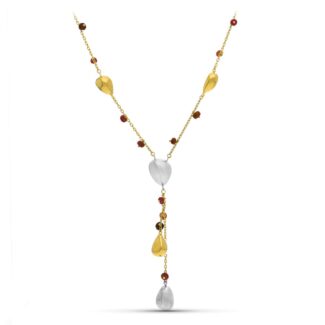 18K GARGANTILLA ORO BICOLOR PIEDRAS COLORES