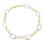 18K GARGANTILLA COLLAR ORO BICOLOR ESLABONES HUECOS 45CM