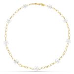 18K GARGANTILLA ORO BICOLOR FLORES