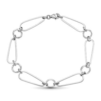 18K PULSERA ORO BLANCO ESLABONES