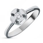 18K SOLITARIO ORO BLANCO DIAMANTE TALLA BRILLANTE 0,20 QTS, ANCHO: 6MM, ALTO: 6MM