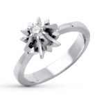 18K SOLITARIO ORO BLANCO DIAMANTE TALLA BRILLANTE 0,100 QTS, ANCHO: 9MM,