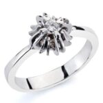 18K SOLITARIO ORO BLANCO DIAMANTE TALLA BRILLANTE 0,100 QTS, ANCHO: 9MM, ALTO: 7MM