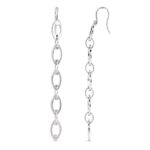 18K PENDIENTES ORO BLANCO CADENITAS, 64X5 MM CIERRE GANCHO