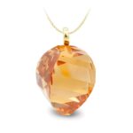 18K COLGANTE ORO AMARILLO PIEDRA TOPACIO 18 MM CIRCONITA