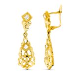 18K PENDIENTES ORO AMARILLO CUBANAS 30X9 MM CIERRE PRESION