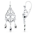 18K PENDIENTES ORO BLANCO CUBANAS 45X16 MM CIERRE GANCHO