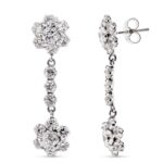 18K PENDIENTES ORO BLANCO DOS CUAJOS CON CIRCONITA CIERRE PRESION