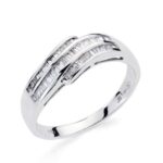 18K SORTIJA ORO BLANCO DIAMANTES TALLA BAGUETE 0,250QTS, ANCHO: 7,5MM