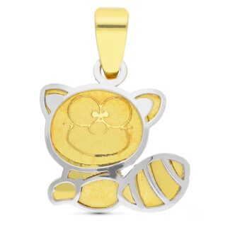 18K COLGANTE ORO BICOLOR MAPACHE, 11X10 MM