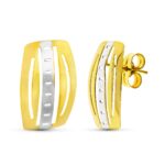 18K PENDIENTES ORO BICOLOR PRESION