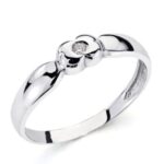 18K SOLITARIO ORO BLANCO BRILLANTE 0,040 QTS, ANCHO: 4MM