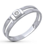 18K SOLITARIO ORO BLANCO DIAMANTE TALLA BRILLANTE 0,040 QTS, ANCHO: 4,5MM