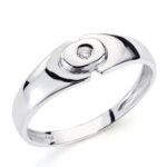 18K SOLITARIO ORO BLANCO DIAMANTE TALLA BRILLANTE, 0,040 QTS, ANCHO: 6MM