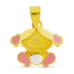 18K COLGANTE ORO AMARILLO ESMALTE NIÑA 11X11 MM