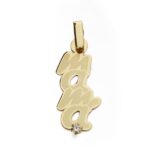 9K COLGANTE ORO AMARILLO MADRE SILUETA 1C GARRA LASER