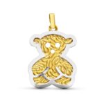18K COLGANTE ORO BICOLOR OSO MATE Y BRILLO