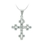 18K CRUZ ORO BLANCO CON CIRCONITA 25X20 MM