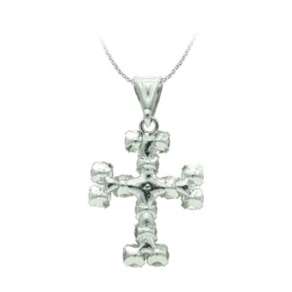 18K CRUZ ORO BLANCO CON CIRCONITA 20X15 MM