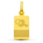 18K PLACA CHAPA ORO AMARILLO BEBE CHUPETE, 16X8 MM