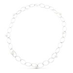 18K GARGANTILLA ORO BLANCO 7 PERLA CULTIVADAS 86 CM