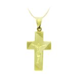 18K CRUZ ORO AMARILLO CON CRISTO HUECA 27X15 MM