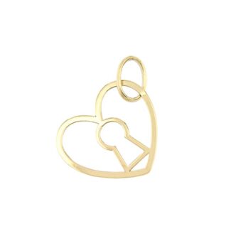 18K COLGANTE ORO AMARILLO CORAZON CERRADURA 11X13 MM