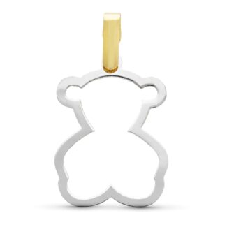18K COLGANTE ORO BICOLOR SILUETA OSO