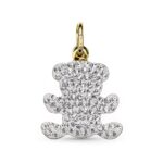 18K COLGANTE ORO AMARILLO OSO Y CIRCONITA 21X17 MM